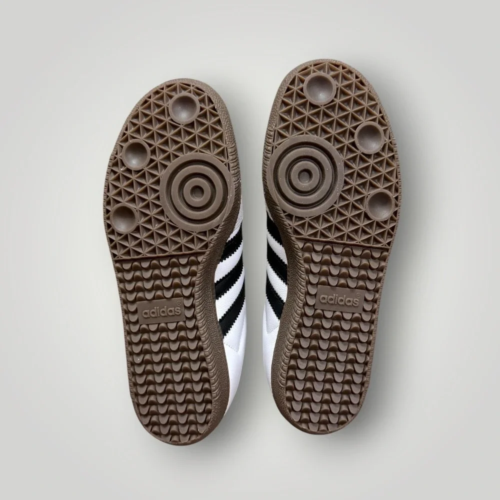 Adidas Samba OG Sneaker Women 5 (fits 6) White Leather Gum Sole Streetwear Retro - Picture 8 of 9